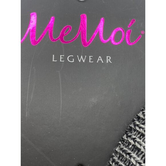 MEMOI Women's Black-Gray Striped Cable Knit Pull-On Leg Warmers SZ OS - Picture 7 of 8